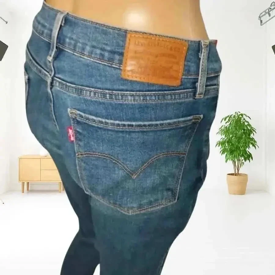 Levi's premium 710 skinny crop taille haute medium, stretch bleu – photo 10